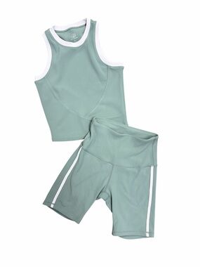 Move Theology Light Sage Active Tank & Bike Short Set - Small